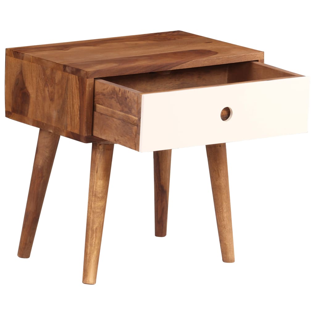 Mesita De Noche De Madera Maciza De Sheesham 45x30x45 Cm_1