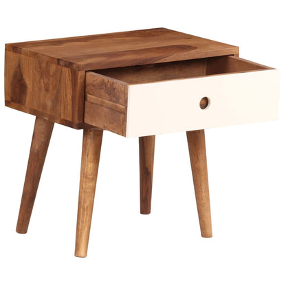 Mesita De Noche De Madera Maciza De Sheesham 45x30x45 Cm_1