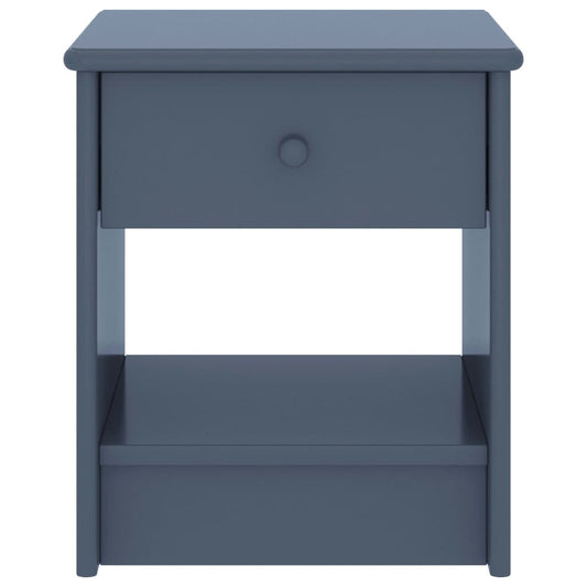 Mesita De Noche Madera Maciza De Mango Gris Claro 35x30x40 Cm_0