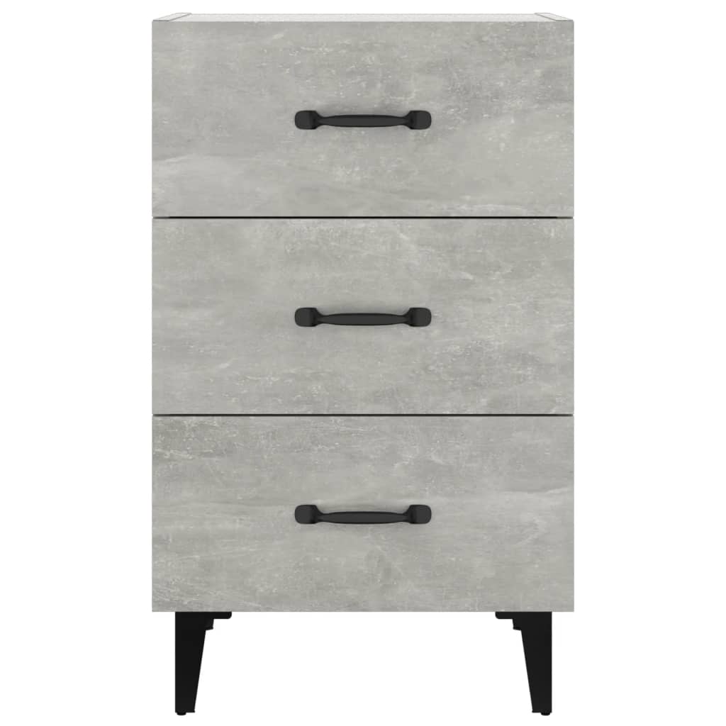 Mesita De Noche Madera De Ingeniería Gris Hormigón 40x40x66 Cm_1