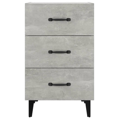 Mesita De Noche Madera De Ingeniería Gris Hormigón 40x40x66 Cm_1