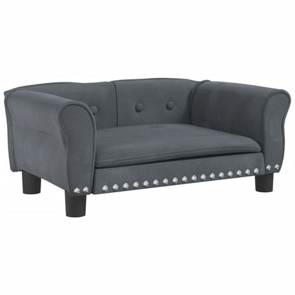 Cama Para Perros De Terciopelo Gris Oscuro 70x45x30 Cm / Vetonek_0