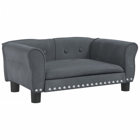 Cama Para Perros De Terciopelo Gris Oscuro 70x45x30 Cm / Vetonek_0