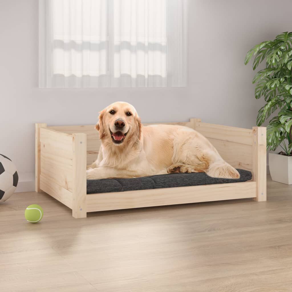 Vidaxl Cama Para Perros Madera Maciza De Pino 75,5x55,5x28 Cm_1