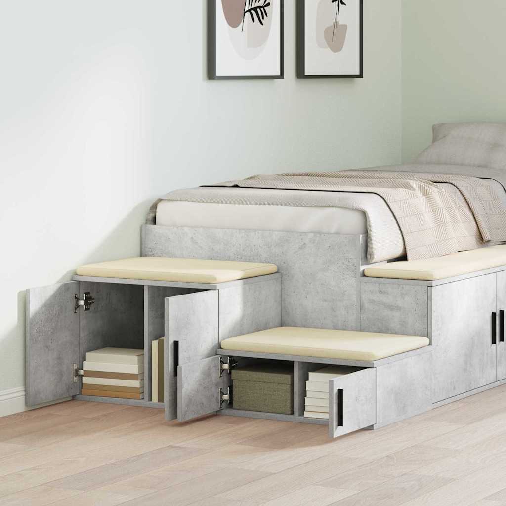 Armario De Almacenamiento 2 Pcs Gris Concreto 118 X 41 X 40 Cm_3
