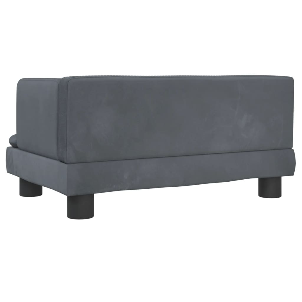Cama Para Perros De Terciopelo Gris Oscuro 60x40x30 Cm / Vetonek_2