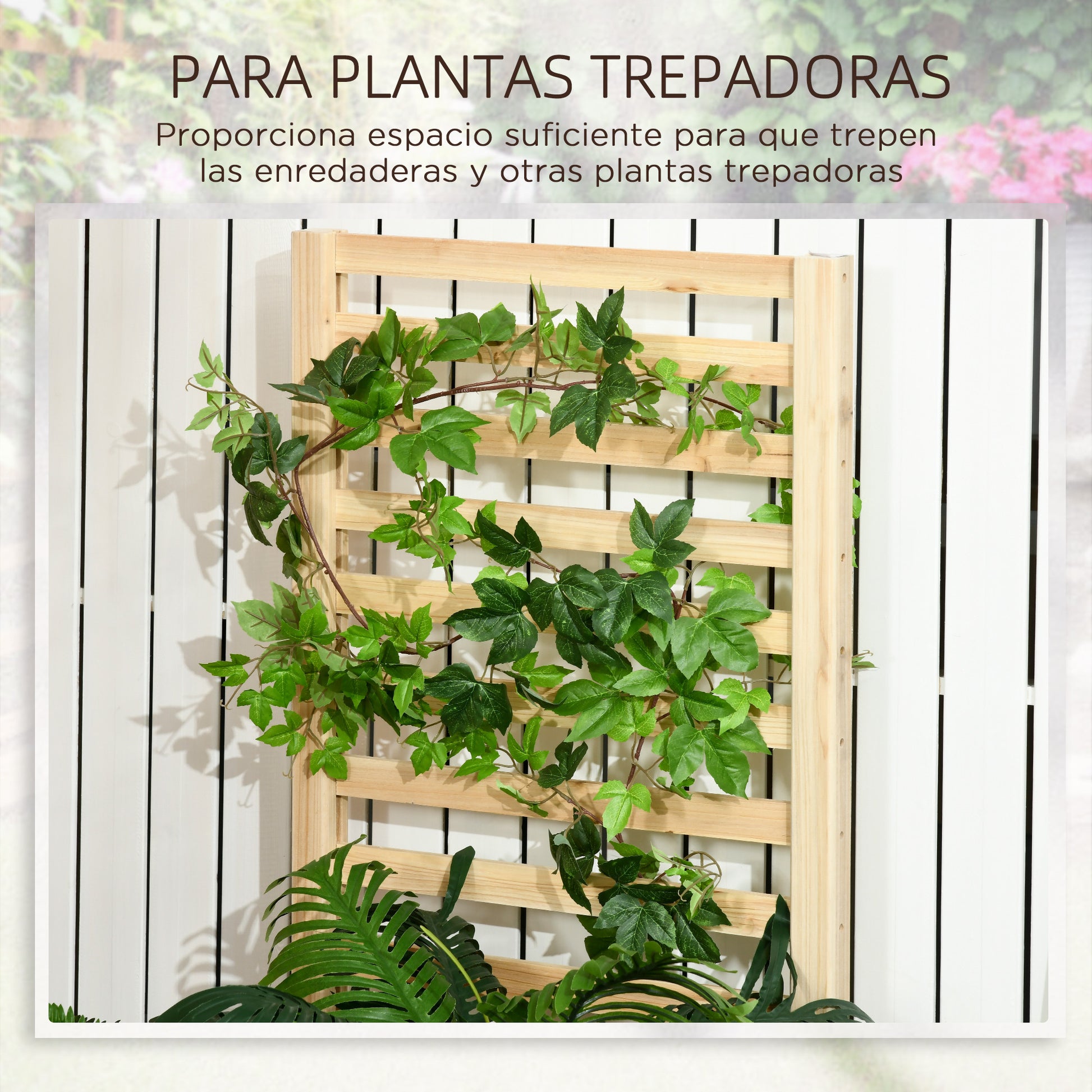 Outsunny Jardinera Con Celosía Para Plantas Trepadoras Y 2 Cajas De Cultivo_3