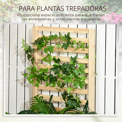 Outsunny Jardinera Con Celosía Para Plantas Trepadoras Y 2 Cajas De Cultivo_3