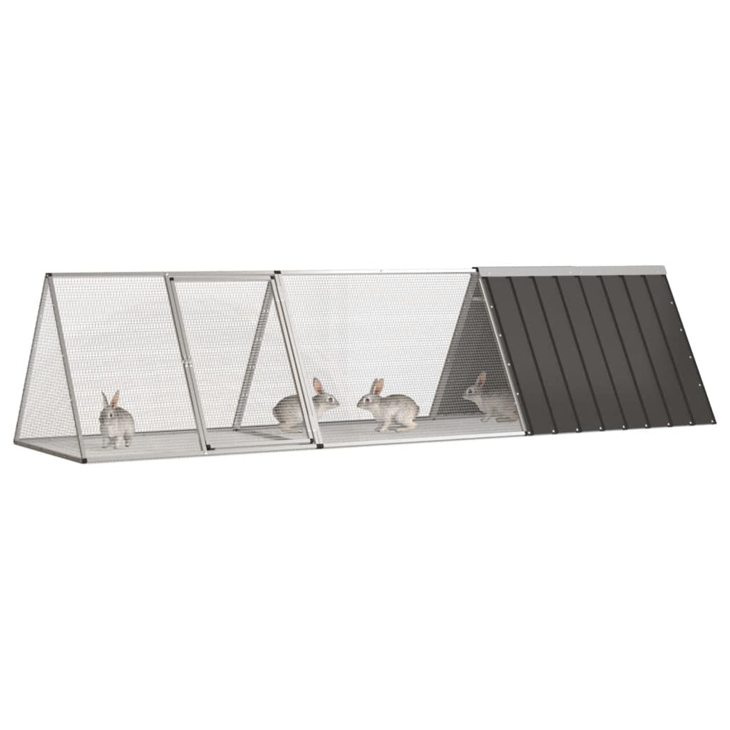 Vidaxl Jaula Para Conejos Antracita 302,5x80,5x71 Cm Acero Galvanizado_1