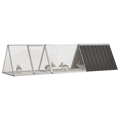 Vidaxl Jaula Para Conejos Antracita 302,5x80,5x71 Cm Acero Galvanizado_1