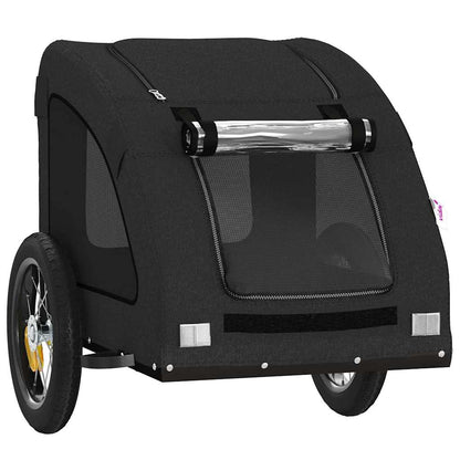 Remolque De Bicicleta Mascotas Hierro Tela Oxford Negro_4