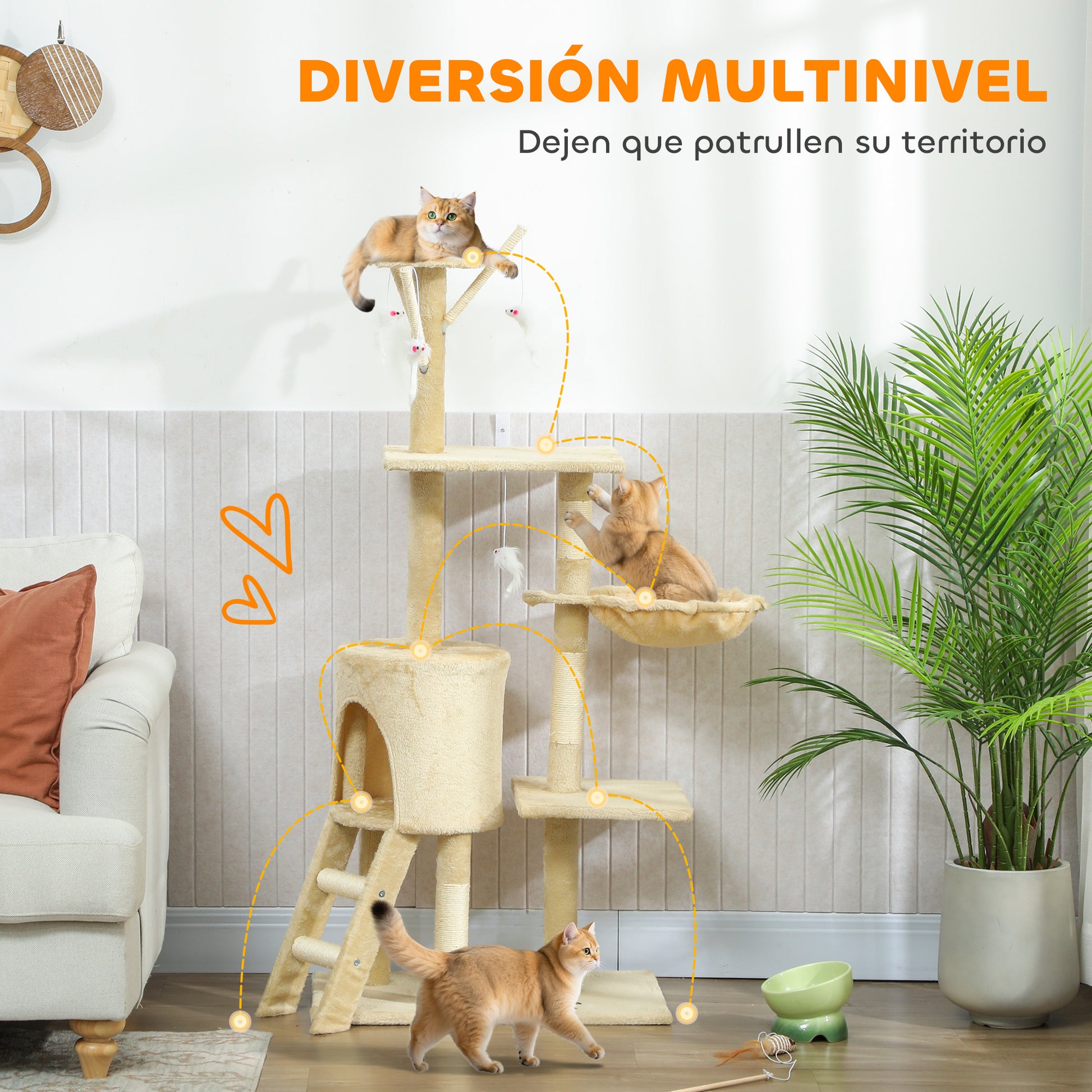 Pawhut Árbol Rascador Para Gatos Grande_3