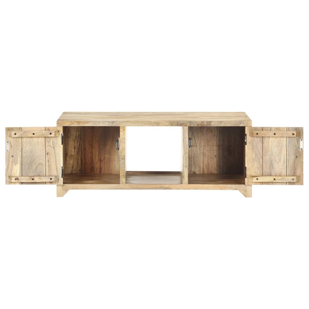 Mesa De Centro De Madera Maciza De Mango 90x50x35 Cm_1