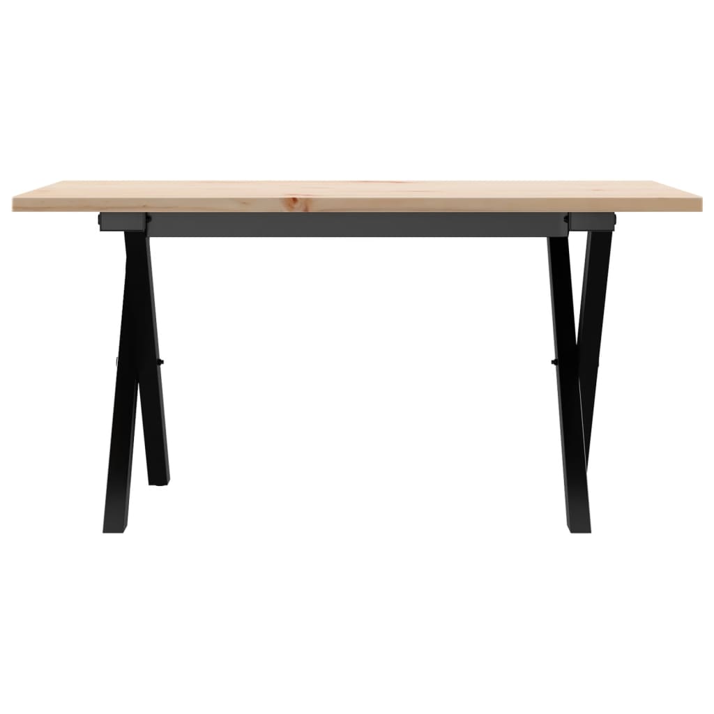 Mesa De Centro Marco X Madera Maciza Pino Y Acero 80x50x40 Cm_2