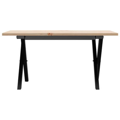 Mesa De Centro Marco X Madera Maciza Pino Y Acero 80x50x40 Cm_2