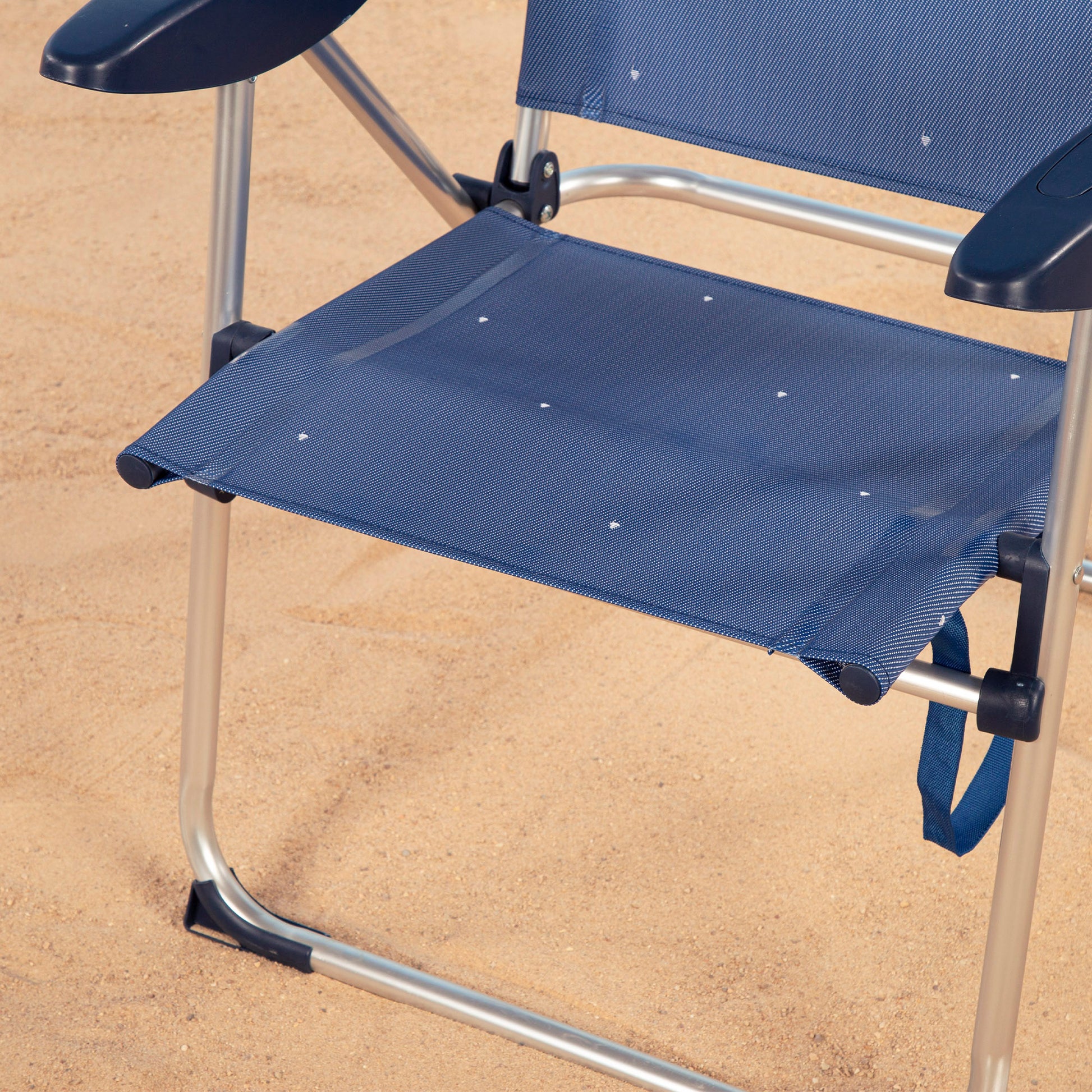 Aktive Silla Plegable De Playa Con 4 Posiciones, Estructura De Aluminio Y Textileno Azul_4