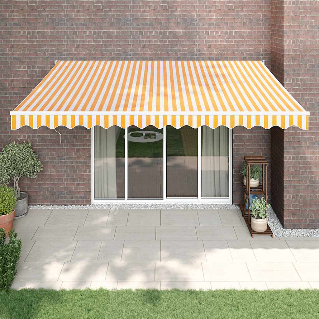 Toldo Retráctil Automático Amarillo Y Blanco 4x3 M_1