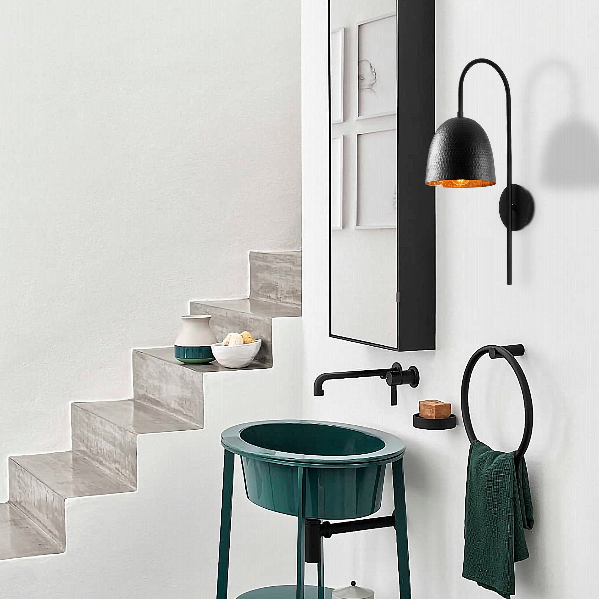 Aplique De Pared, Metal , Negro, 16x24x57, Casquillo E 27 Max 40 W_4