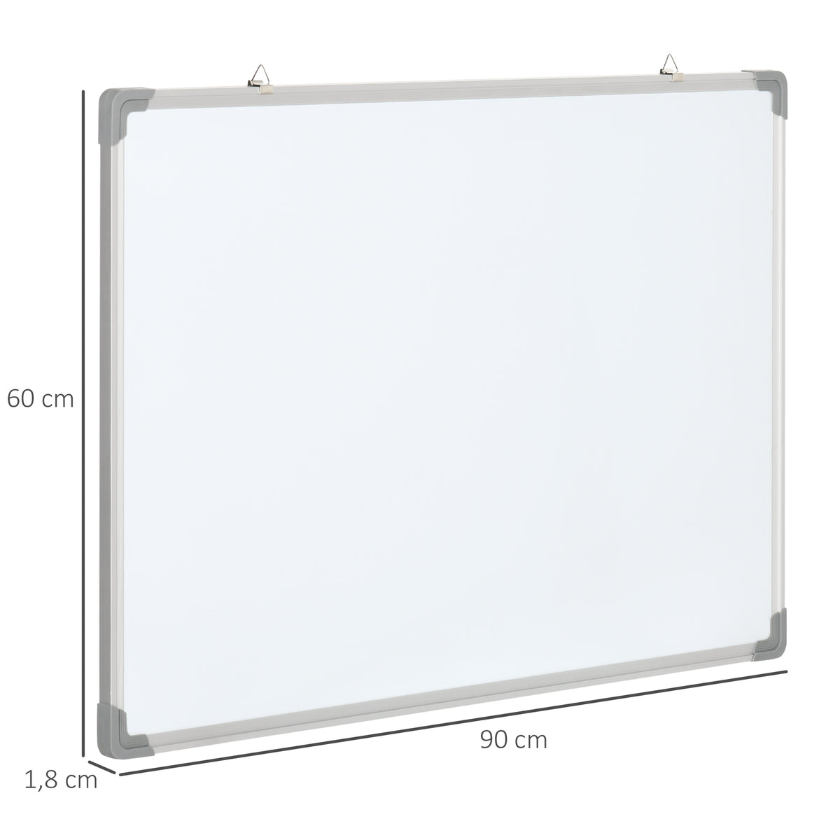 Homcom Pizarra Blanca Magnética Con Bastidor De Aleación De Aluminio 90x60 Cm_2