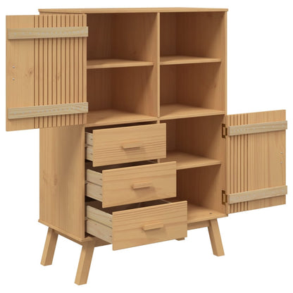 Aparador Olden Madera Maciza De Pino Marrón 85x43x125 Cm / Vetonek_3
