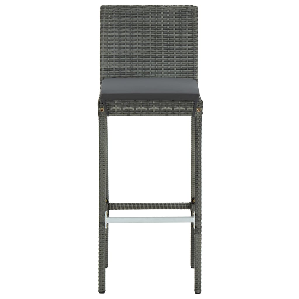 Taburetes De Cocina Con Cojines 6 Uds Ratán Sintético Gris_1