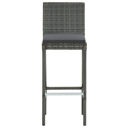 Taburetes De Cocina Con Cojines 6 Uds Ratán Sintético Gris_1