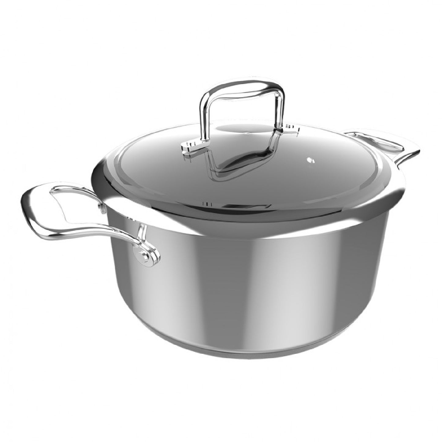 Olla Polka Classy 24 Pot Steel. Diámetro 24 Cm, Capacidad 4 L, Acero Inoxidable 18/10, Revestimiento Antiadherente, Asas Remachadas, Tapa De Cristal_0