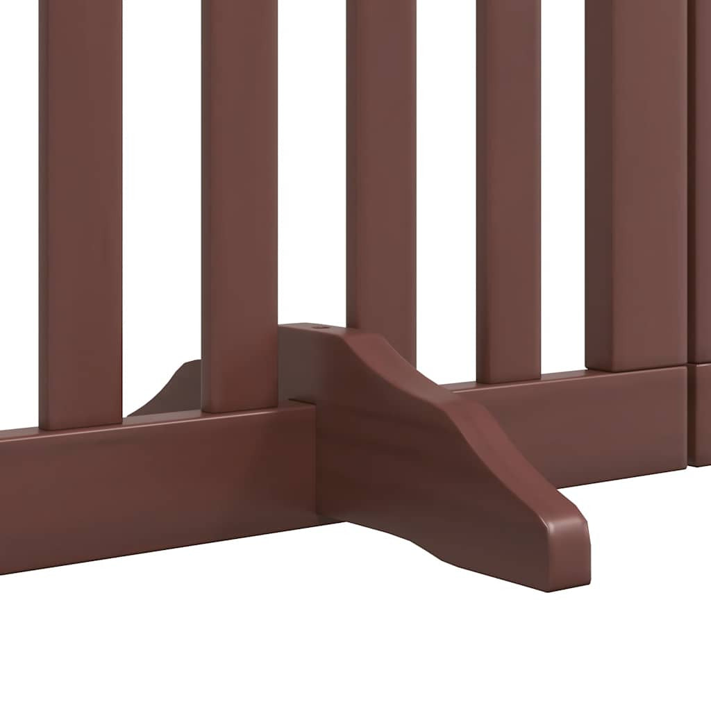Vidaxl Puerta De Perros Plegable 9 Paneles Madera Álamo Marrón 450 Cm_4