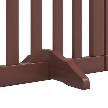 Vidaxl Puerta De Perros Plegable 9 Paneles Madera Álamo Marrón 450 Cm_4