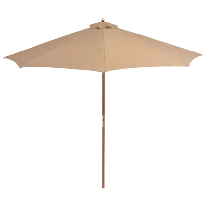 Vidaxl Sombrilla De Jardín Con Palo De Madera Gris Taupe 300 Cm_1