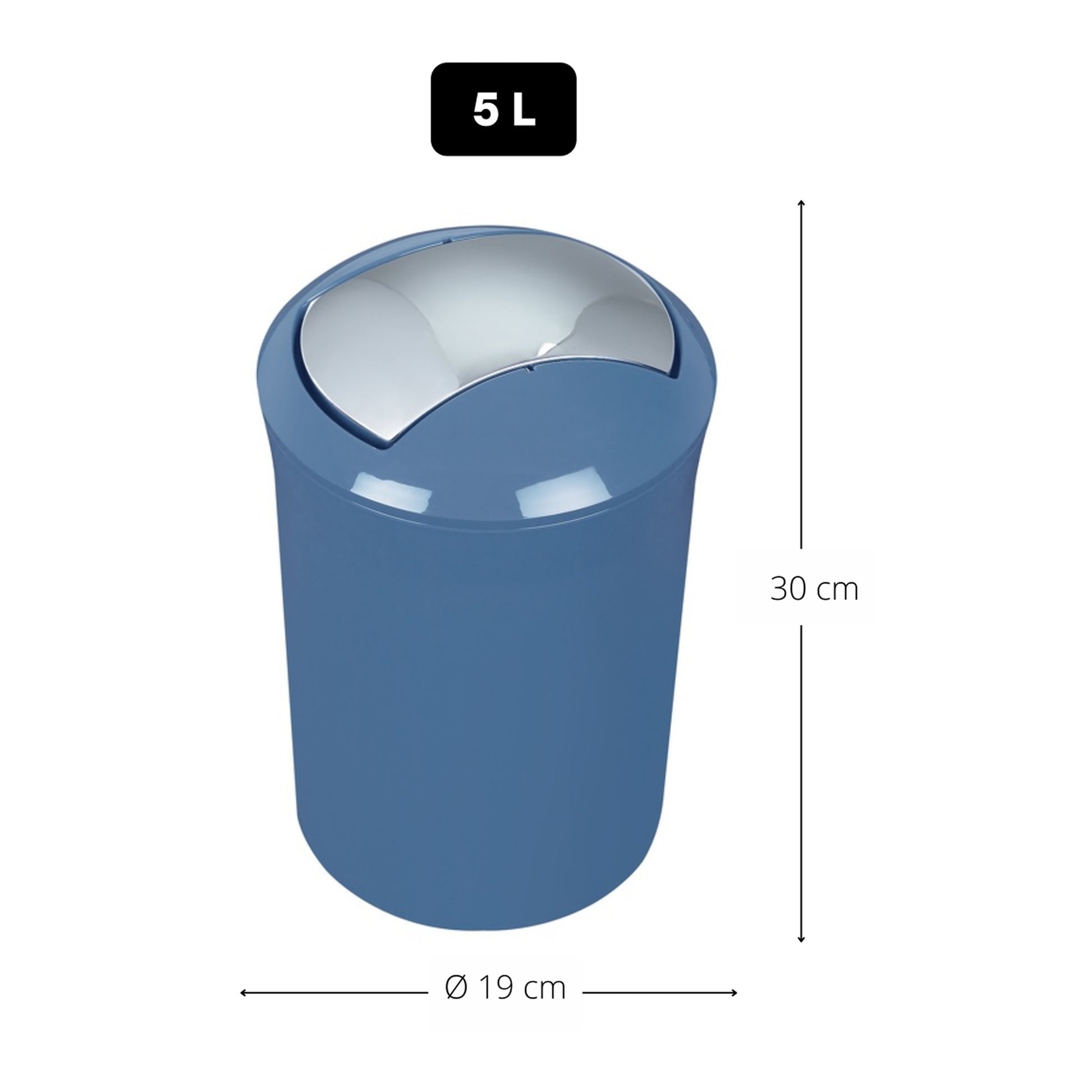 Cubo De Basura Spirella Colección Sydney Color Denim Acrilico (5l)_1
