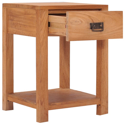 Mesita De Noche De Madera Maciza De Teca 35x35x50 Cm_0
