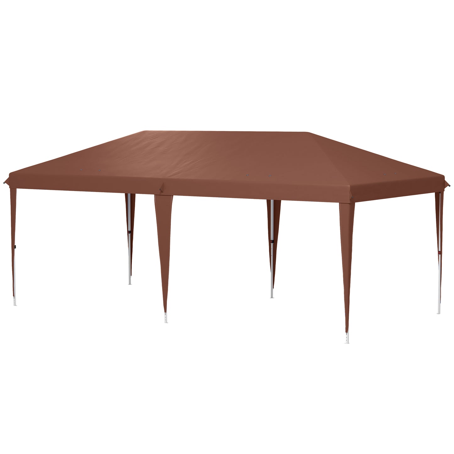 Outsunny Carpa Plegable 6x3 M Con Altura Ajustable Anti-uv Café_0