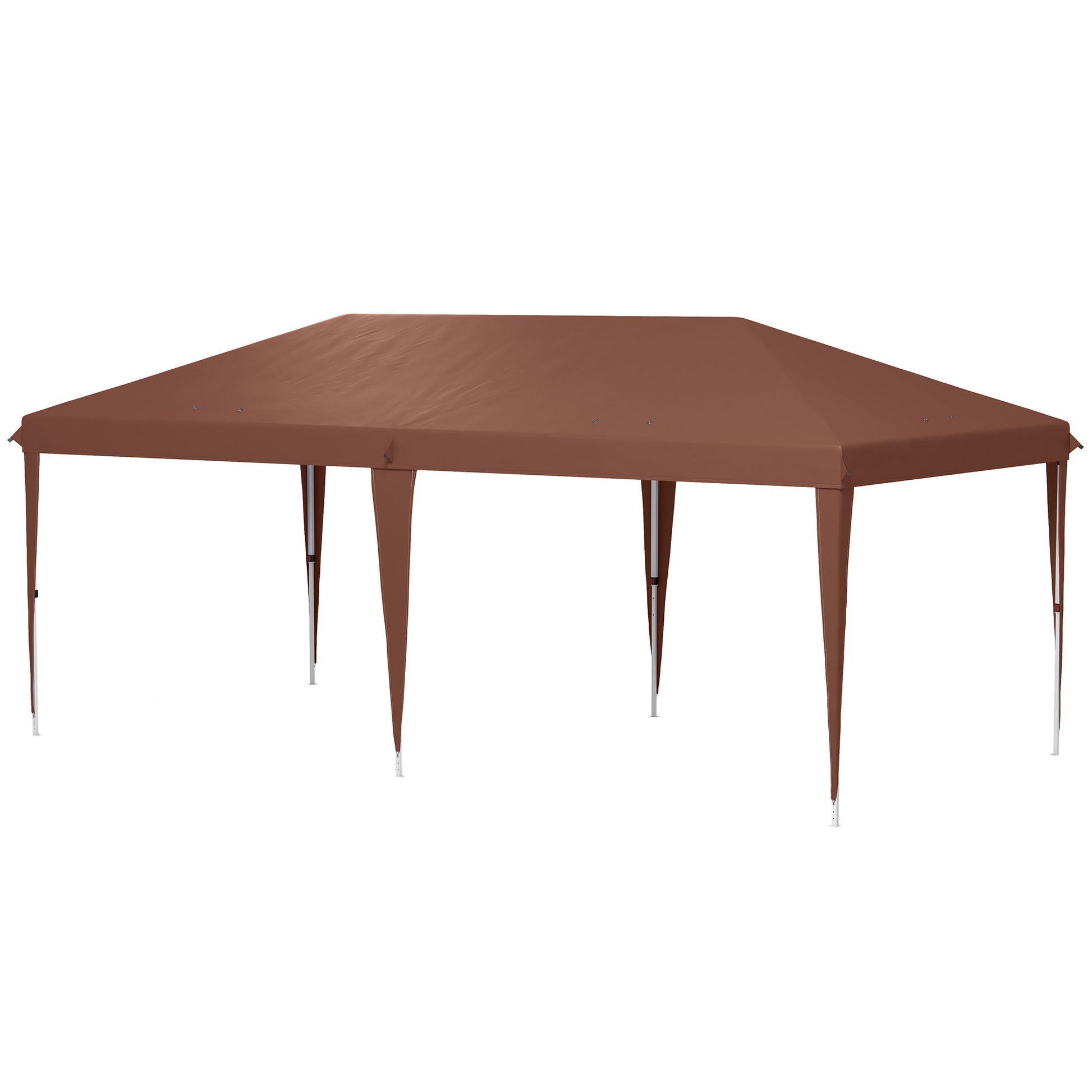 Outsunny Carpa Plegable 6x3 M Con Altura Ajustable Anti-uv Café_0