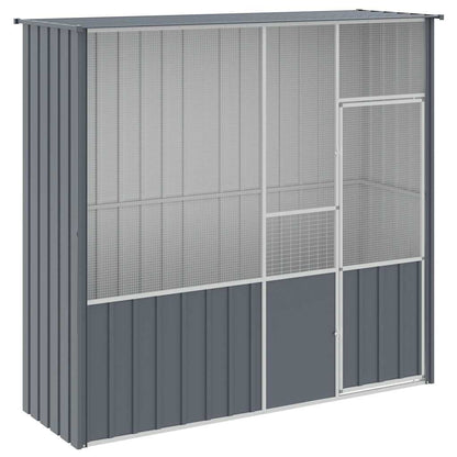 Vidaxl Jaula De Pájaros Acero Galvanizado Gris Antracita 215x78x200 Cm_0