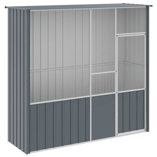 Vidaxl Jaula De Pájaros Acero Galvanizado Gris Antracita 215x78x200 Cm_0