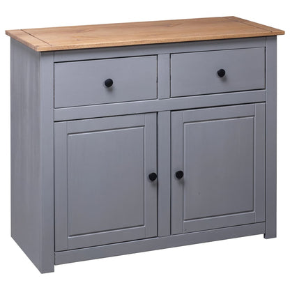 Aparador De Madera Maciza Pino Estilo Panamá Gris 93x40x80 Cm_3