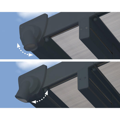 Pérgola adosada Feria 300x971 cm gris