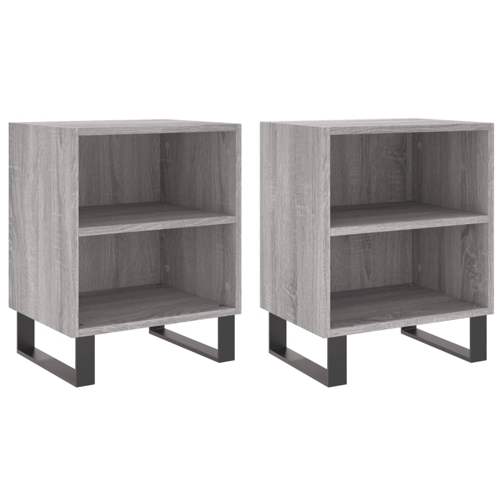 Mesitas De Noche 2 Uds Madera Ingeniería Gris Sonoma 40x30x50cm_0