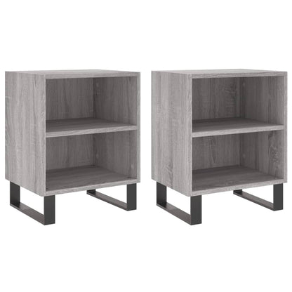 Mesitas De Noche 2 Uds Madera Ingeniería Gris Sonoma 40x30x50cm_0