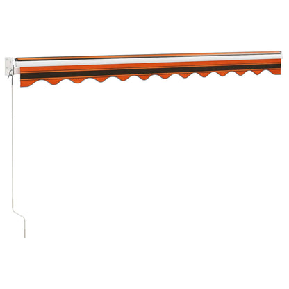 Toldo Retráctil Aluminio Y Tela Naranja Y Marrón 3,5x2,5 M_5
