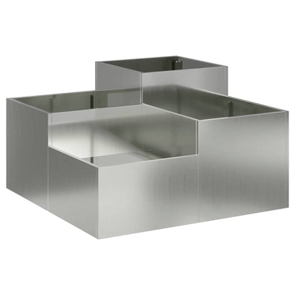 Maceta Para Jardín Plateado 100 X 100 X 48 Cm Acero Galvanizado_0