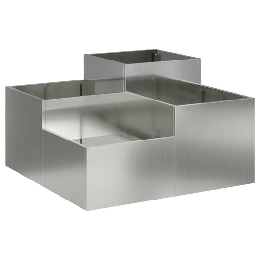 Maceta Para Jardín Plateado 100 X 100 X 48 Cm Acero Galvanizado_0