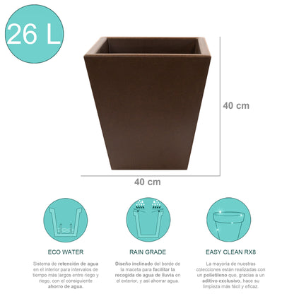 Macetero De Polietileno Por Rotomoldeo Color Bronce 40x40 Cm_1