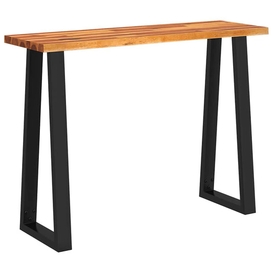 Mesa Consola Con Borde Vivo Madera Maciza Acacia 110x35x80 Cm_0