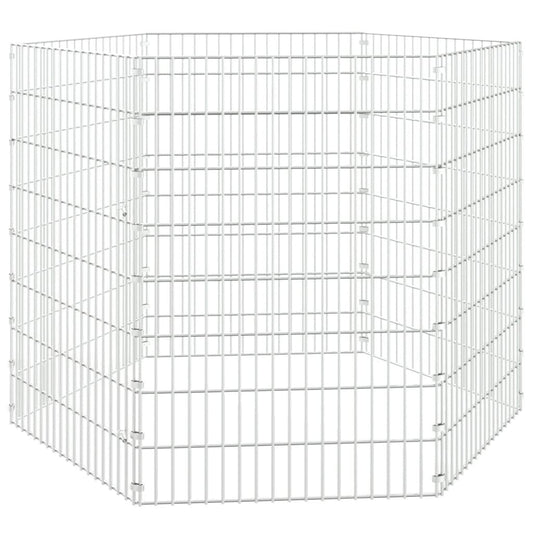 Vidaxl Recinto Animales Corral 6 Paneles Hierro Galvanizado 54x80 Cm_0