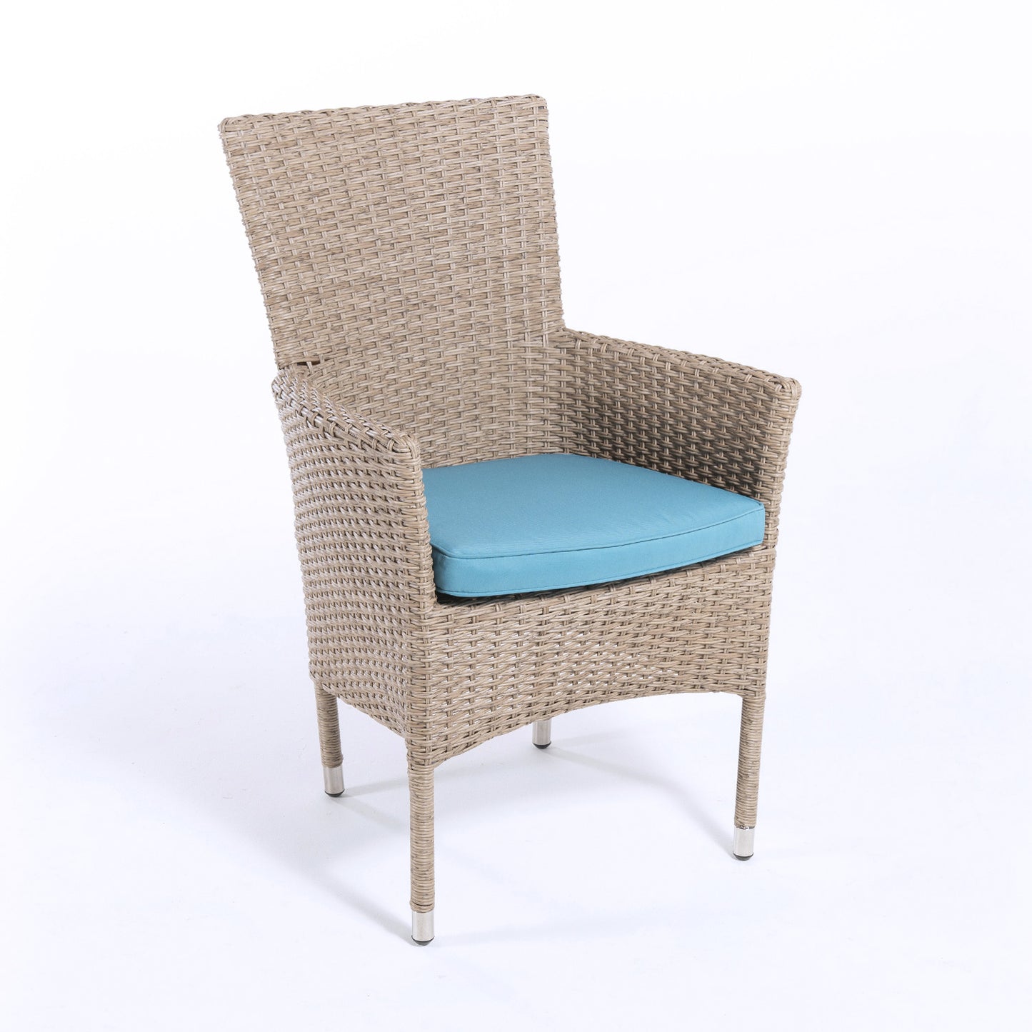 Pack 2 Cojines Para Sillas De Jardín, Forma Curva, Color Turquesa, Tamaño 45x47x5 Cm, Repelente Al Agua, Desenfundable_4
