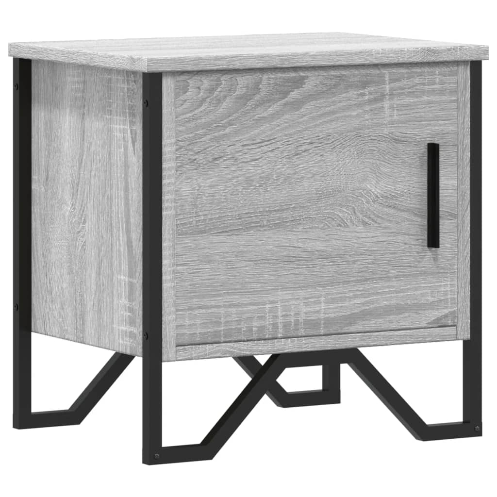 Mesita De Noche Madera De Ingeniería Gris Sonoma 40x30x40 Cm_0