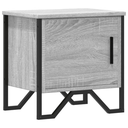 Mesita De Noche Madera De Ingeniería Gris Sonoma 40x30x40 Cm_0