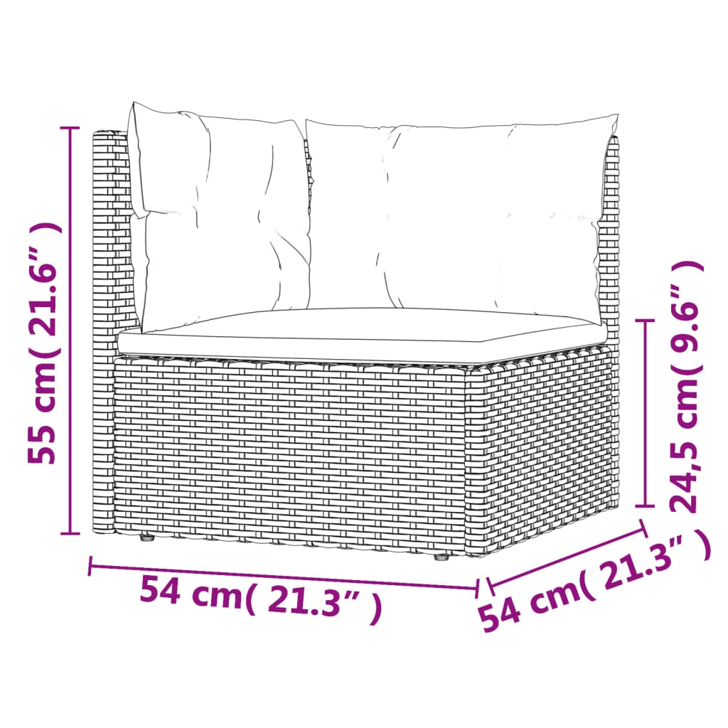 Vidaxl Set De Muebles De Jardín 9 Pzas Y Cojines Ratán Sintético Gris_2